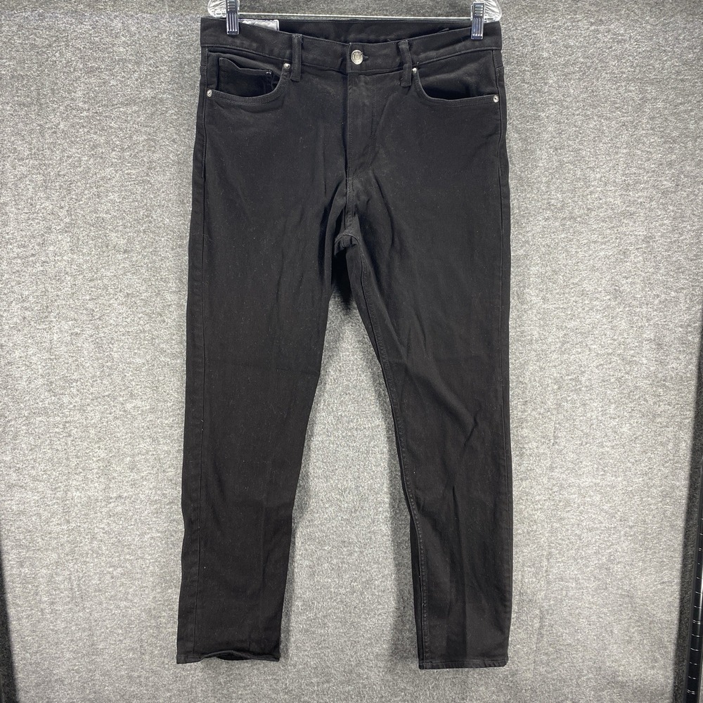 H&M &Denim Slim Jeans Mens 34x32 Black Excellent Stretch Cotton Blend